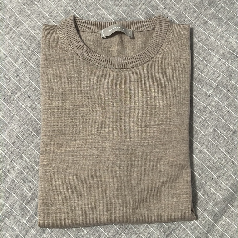 Everlane crew neck sweater, 100% wool, size L